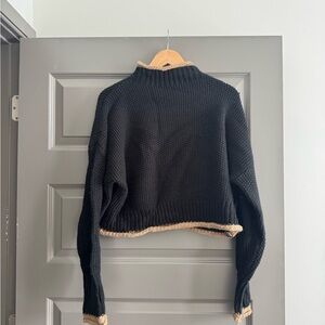 Kittenish Black and Tan Women's Sweater